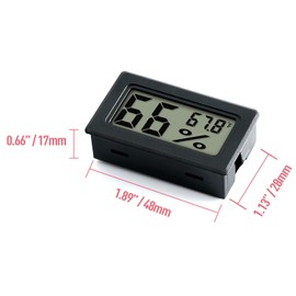 Mini Digital Electronic Temperature Humidity Meters Gauge Indoor Thermometer Hygrometer LCD Display Fahrenheit (℉) for Humidors, Greenhouse, Garden, Cellar, Fridge, Closet