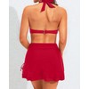 Yonique Bikini de cintura alta con falda para mujer, traje
