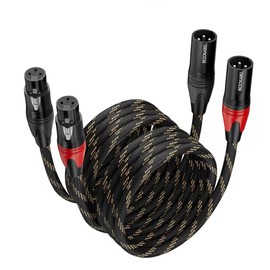 BEZOKABEL XLR Cables, Microphone Cables Male to Female 15ft 2Packs, XLR Speaker Cable Nylon Braided 3 Pins Mic Cable