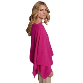 Alashan Cashmere -100% Cashmere Draped Dress Topper Poncho (Dragon Fruit)