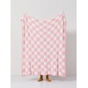 VANJOROY Checkerboard Checkered 100% Microfiber Feather Fleece Bed Tartan Throw