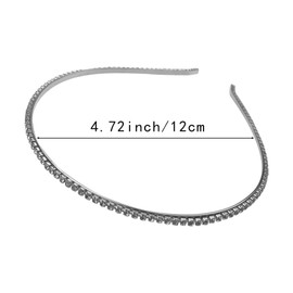 4 Pieces Silver Crystal Rhinestones Thin Headbands,Wedding Party Hair Hoop Band Hairband Headwear for Women Bride Bridesmaids