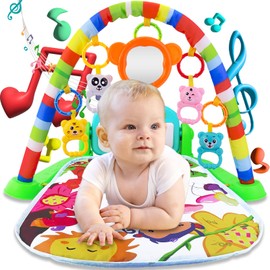 Baby Play Mat with Music and Lights, Soft Baby Floor Play Mat, Tummy Time Activity Mat with Sensory Toys, Baby Play Mat for Newborns and Infants 0-12 Months, Play Mat Baby Gym for Early Development
