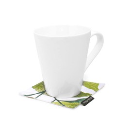 Style Decor W3000820 Coasters Reversible Fashionable Cloth Set of 4 Washable Scandinavian Green Botanical Leaf Pattern
