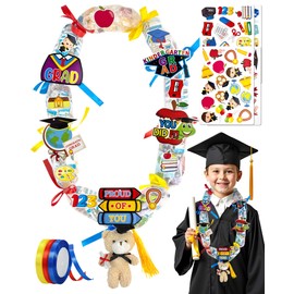 Asekonc Graduation Candy Lei 2025, Making Kit Supplies Tubing Grad Leis for Graduation Candy Necklace for Kindergarten Grad Party Gift