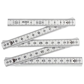Connex Folding Ruler Plastic - 1 Metre Length - Metric Scale - Elastic & Robust - Distinctive Double Scale - For Home, Hobby & Workshop / Ruler / Measuring Tool / COXT700305