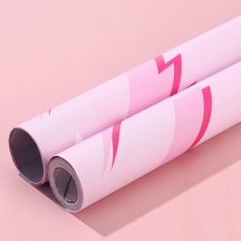 Kosiz Preppy Peel and Stick Wallpaper Hot Pink Removable Wallpaper Pink Preppy Vinyl Self Adhesive Lightning Wall Paper Aesthetic Photography Background for Dorm Room Nursery Decorations 17.7 x 118''