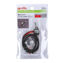 amon ON-OFF mini toggle switch, 12 VDC 5A, cord 450 mm 3201