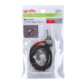 amon ON-OFF mini toggle switch, 12 VDC 5A, cord 450 mm 3201