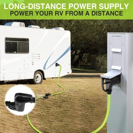 Nilight 25FT 30 Amp RV Extension Cord 125V Heavy Duty 10/3 Gauge Pure Copper STW Wire UL ETL Listed 3 Prong TT-30P TT-30R Weatherproof Cord Suit for RV Camper Caravan Trailer Bright Green