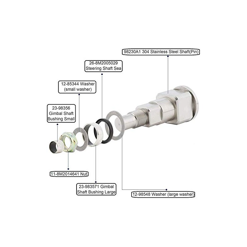 TITAN 757 PERFORMANCE Stainless Gimbal Steering Shaft Pin Kit Mercruiser