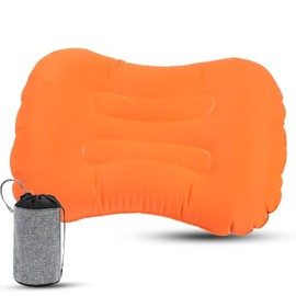 Nasrupyy Ultralight Inflatable Camping Pillow -Compact, Comfortable & Portable Travel Pillow for Backpacking, Hiking, and Outdoor Adventures (Orange)