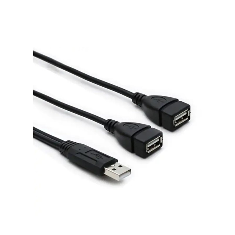 Villageboom USB 2.0 Double Plug Male to 2 Female -