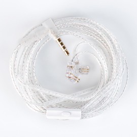 CCZ UP01 Plus 2M IEM Cable With Mic,ZS10 Pro 2M Long OFC Plated Upgraded In Ear Monitor Cable,5N OFC Silver Plated Upgrade Cable for KZ ZS10 PRO X/7hz Zero:2/ZS10 PRO 2 (With Mic, Silver, QDC)