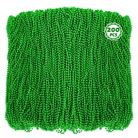 Huskein 200 PCS Beaded Necklaces, 33" Mardi Gras Beads, St Patricks Day Bead Necklace, Green Accessories Parade Throws Bulk for Baby Shower Wedding Birthday Pirate Party Favors Supplies