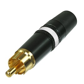 Rean NYS373-9 Phono RCA Connector. Male Jack Plug. White Marking
