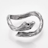 LZD Alloy Cuff Finger Ring Snake Antique Silver Size 7