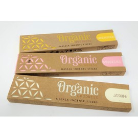 Sandalwood, Frankincense, Jasmine Organic Goodness Incense Sticks by Sterling Effectz(J01)