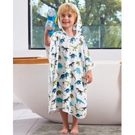 babee Reshinee Bamboo Viscose Toddler Hooded Bath Towel - Kids Beach Towel for Boys and Girls, 25.5" x 25.5" Swim Poncho for Bath, Pool, and Beach Use, 1 Pack