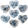 KYEYGWO 320-450 g Natural Blue Celestite Druze Raw Piece, Heart-Shaped