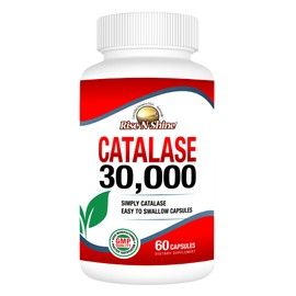 Rise-N-Shine Catalase Supplement 30,000 - Powerful Antioxidant Enzyme for Hair Health Support- Hair Supplements for Strong Hair - 60 Capsules (30-Day Supply)