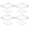 Amtido 4 Pack Drawer Organisers - Sturdy Clear Plastic -