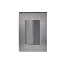 iGoto INOX2008 con 1 apagador escalera de 3 módulos, Acero Inoxidable, Color Oxford