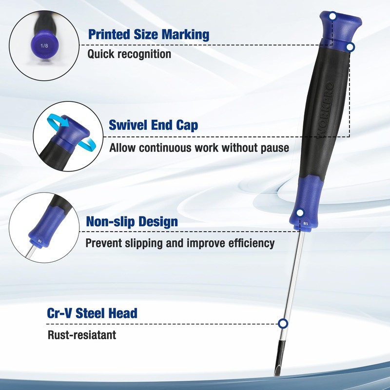 WORKPRO 10-Piece Precision Screwdriver Set with Pouch, Magnetic Small Screwdrivers
