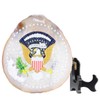 Rockcloud United States President Badge Agate Slab Display with Wooden