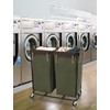 StorageWorks 390L Extra Large Lanudry Hamper with Wheels, 2 Sections