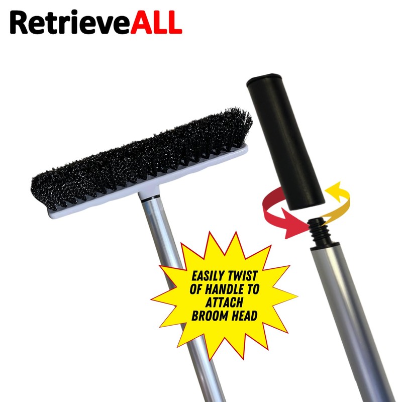 RetrieveALL Telescoping Cargo Tool with Broom Head Attachment/Multi-Use Cargo Retriever/Extendable