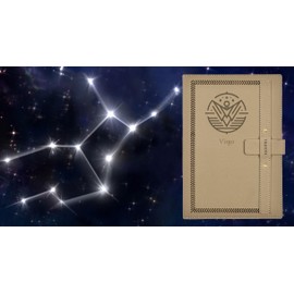 Celercrownv Virgo Gifts for Women & Men, A5 Leather Journal Hardcover Notebook with Greeting Card - Unique Zodiac Gifts for Birthdays, Anniversaries, Holidays