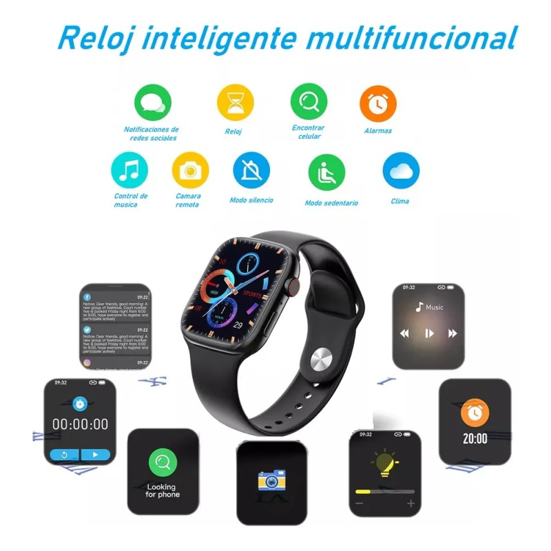 Reloj Inteligente T500 Ultimate Smartwatch Para Mujer Y Hombre Con