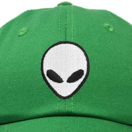 DALIX Alien Head Baseball Cap Mens and Womens Hat in Kelly Green