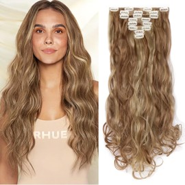Tess Clip-In Extensions, Like Real Hairpieces, 8 Wefts, 18 Clips, Wavy Hairpieces
