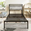LIKIMIO Twin XL Bed Frames with Drawer, Storage Headboard with