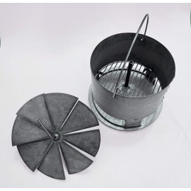 Hunsaker Vortex Charcoal Basket for 22.5" WSM & Drum Cookers - Heavy Duty 14 Gauge Steel - USA Made - Promotes Even Cooking, Prevents Burning - Round Design with Built-In Ash Pan