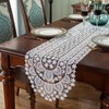 auons White Lace Table Runner Dresser Scarf Crochet Elegant Macrame