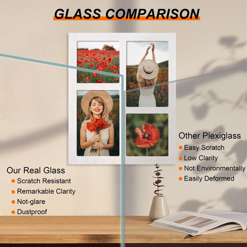 YESKAY Picture Frame Collage 4x6 and 4x4 Photos Display, 4x6