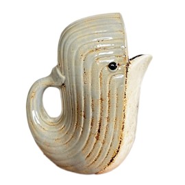 Whale Flower Jug Vase Ceramic Grey Distressed Decorative Water Serving Pitcher