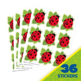 Eureka Ladybugs Extra Large Stickers for Kids and Teachers, Multicolor, 36 Pieces