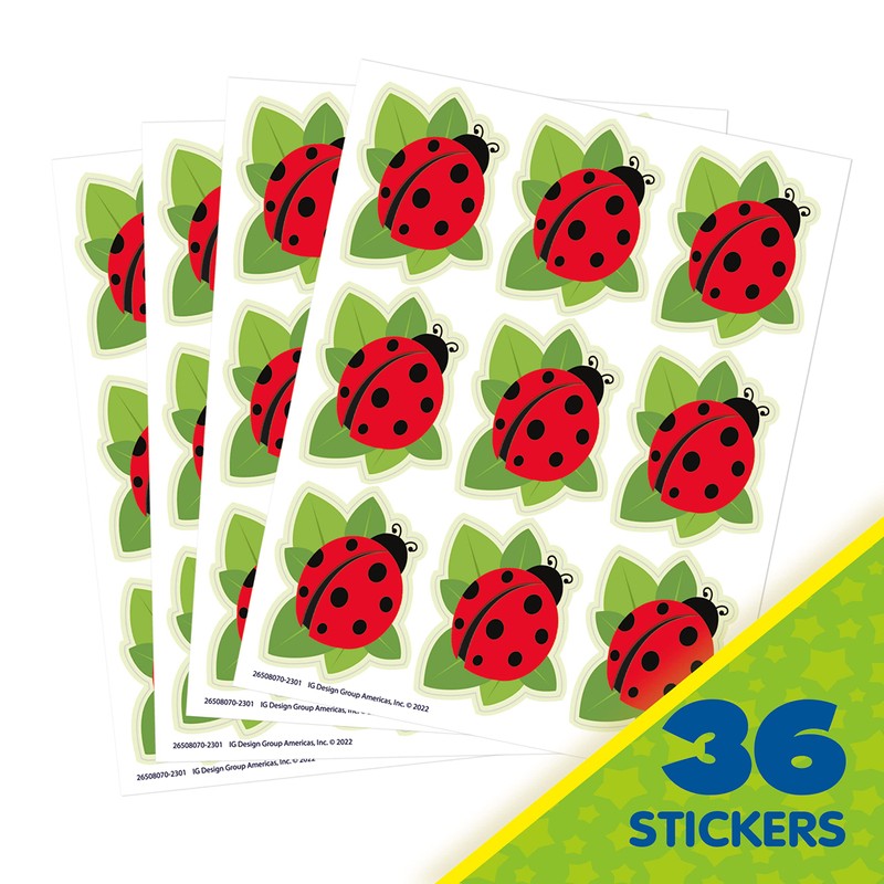 Eureka Ladybugs Extra Large Stickers for Kids and Teachers, Multicolor,