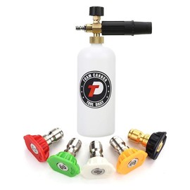 Tool Daily Short Handheld with  Cannon FOR PRESSURE WASHER,  1/4 Inch Quick Connector, Water Spray Tool with 5 Nozzle Tips, 1 Liter snow foam lance - Need pressurewasher!: Foam Cannon only