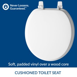 Mayfair 11 000 Economy Soft Cushion Toilet Seat, ROUND, White