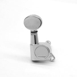 harpfeas 2R2L Ukulele Tuning Pegs Parts,Small oval Concave Button Sealed-gear String Tuners Tuning Pegs key Machine Heads for Ukulele (Chrome)