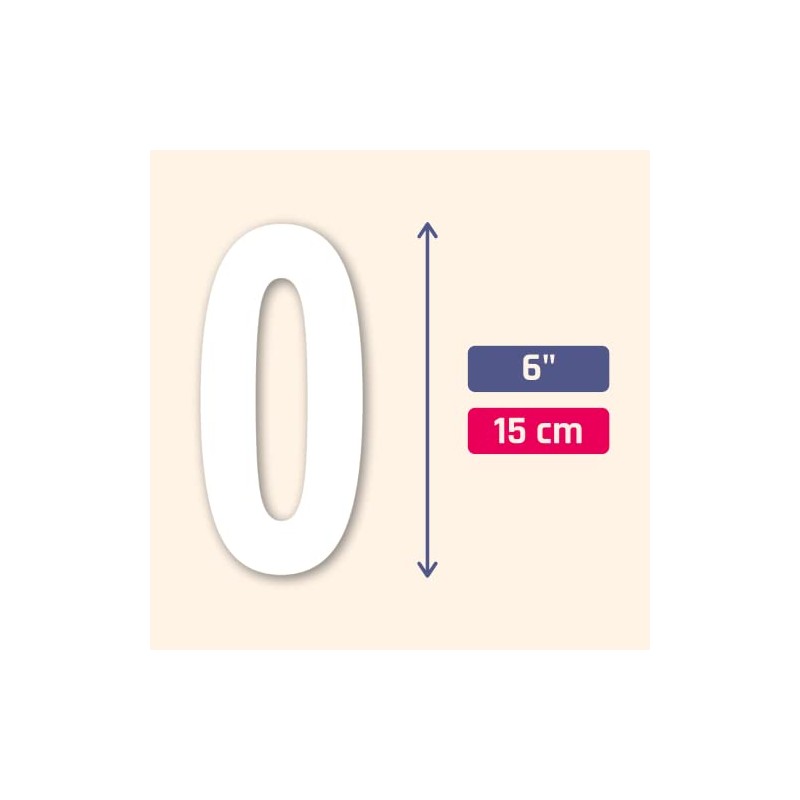 40 Pieces, 6" - Number Stickers, Waterproof Vinyl Stick On