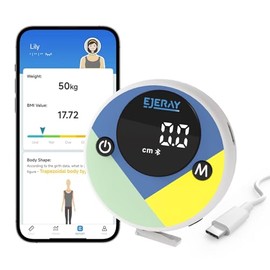 Cinta métrica digital, cinta métrica inteligente con aplicación, cinta métrica precisa para medidas corporales, cinta retráctil para pérdida de peso, 