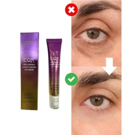 CQK Crema Anti Ojeras con Ácido Hialurónico y Péptidos, Hidratante y Antiarrugas para Contorno de Ojos, 20 gr