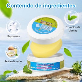 2 Piezas Crema Limpiadora De Zapatos Blanca con borrador de esponja, Crema de Limpieza Multifuncional Para el Cuidado Del Cuero, Crema Quitamanchas Solución, limpieza para Zapatos, Ropa Y Muebles