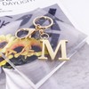 LAXPICOL Gold Keychain Letter M Keychains for Women Men Bag